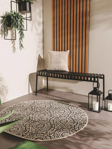 In- & Outdoor Round Rug Cleo White/Black