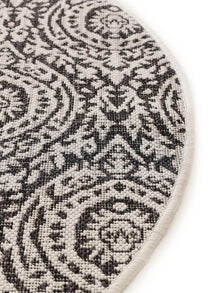 In- & Outdoor Round Rug Cleo White/Black