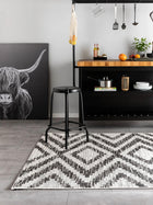 Tapis intérieur et extérieur Cleo blanc/noir