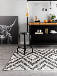 Tapis intérieur et extérieur Cleo blanc/noir