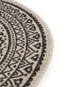 In- & Outdoor Round Rug Cleo White/Black