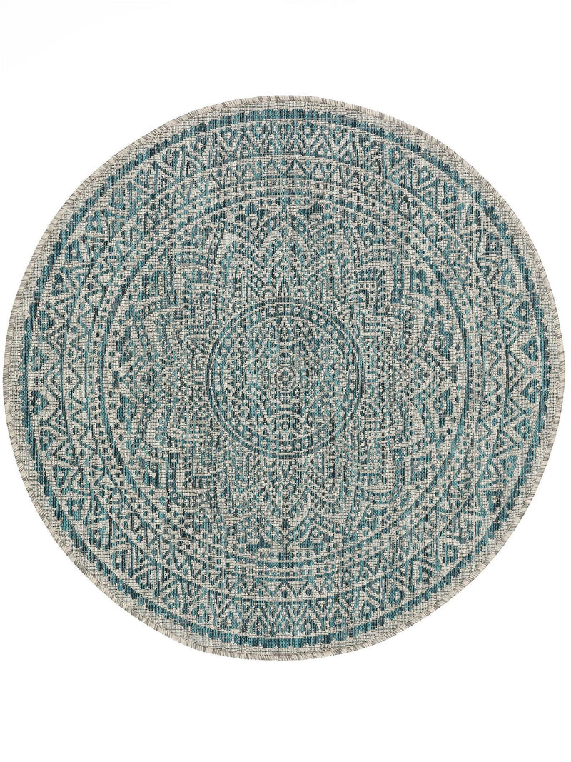 In- & Outdoor Round Rug Cleo Beige/Blue