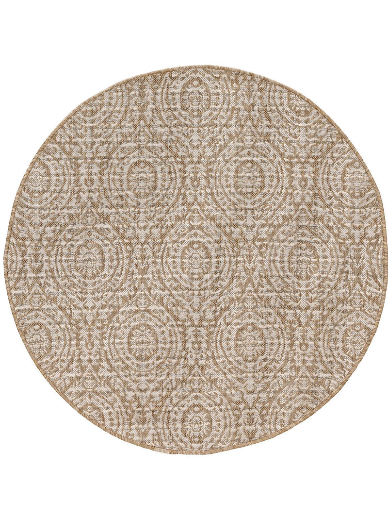 Alfombra redonda para interior y exterior Cleo crema/beige