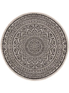 In- & Outdoor Round Rug Cleo White/Black