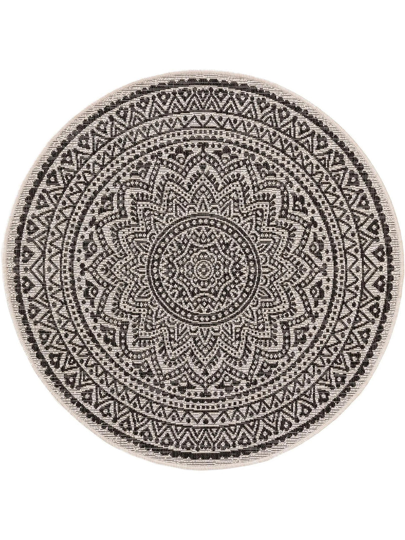 In- & Outdoor Round Rug Cleo White/Black