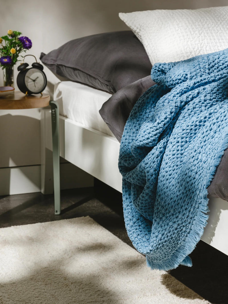 Cotton blanket Cloe Blue