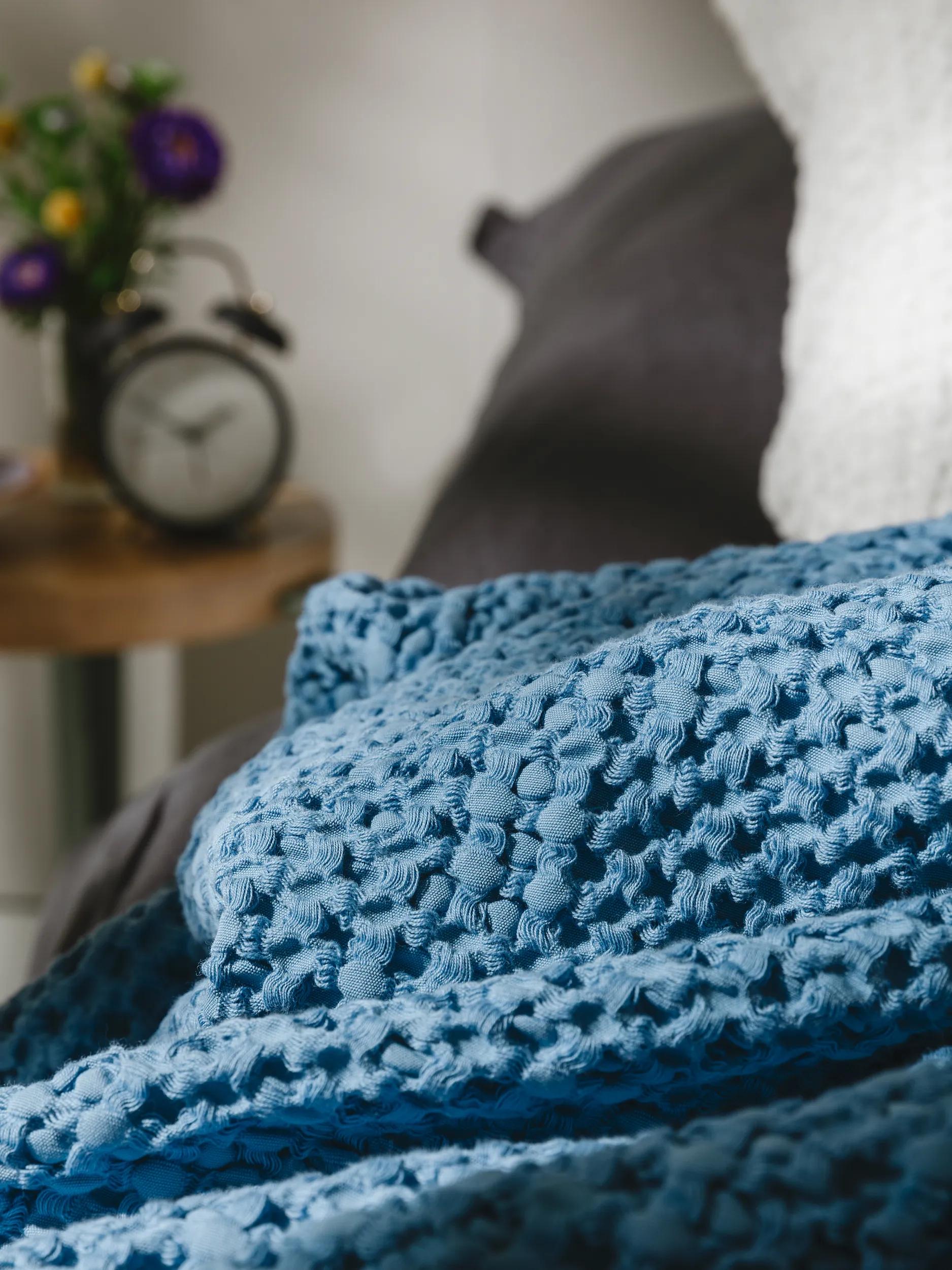 Cotton blanket Cloe Blue