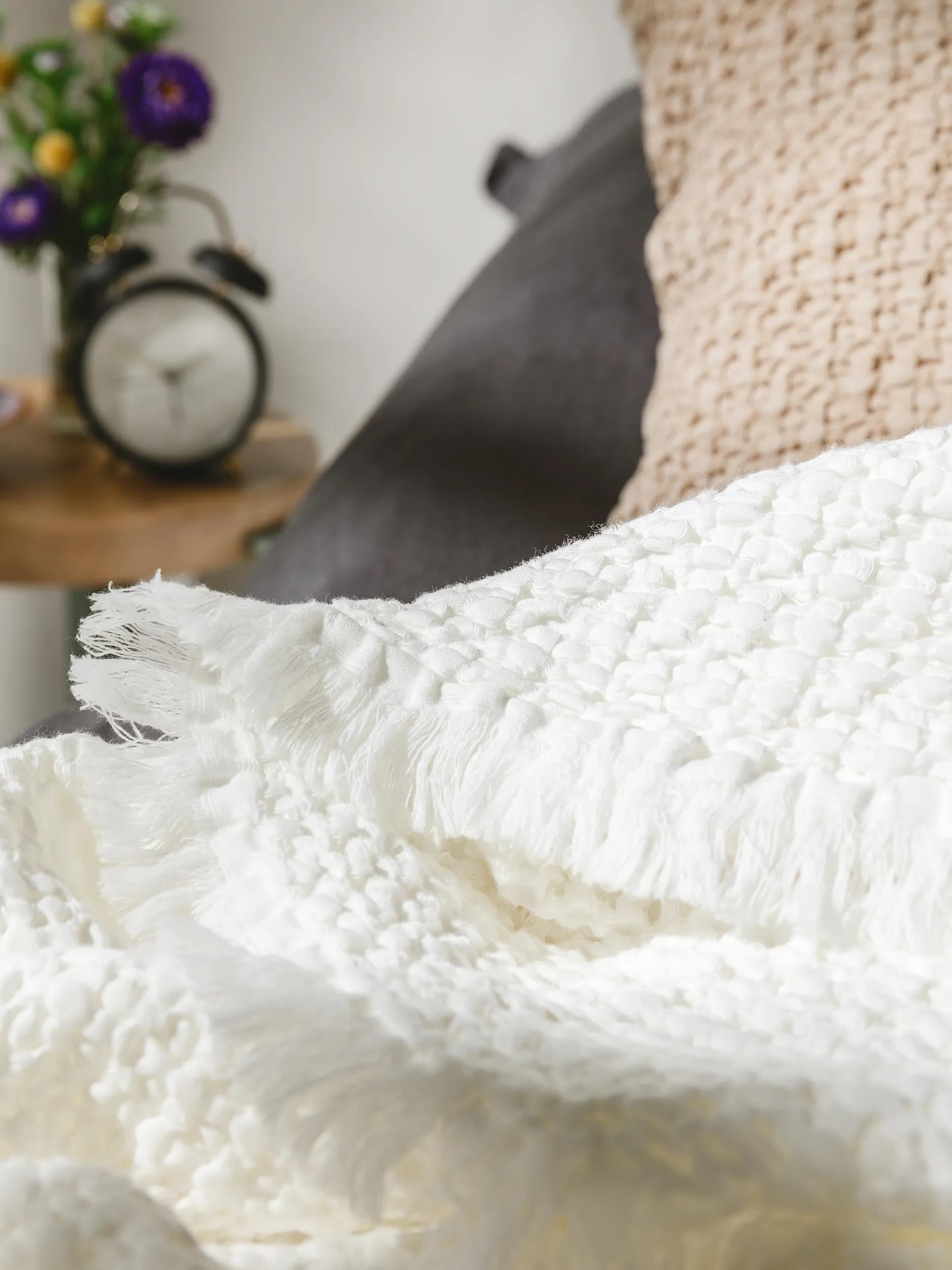 Cotton blanket Cloe Cream