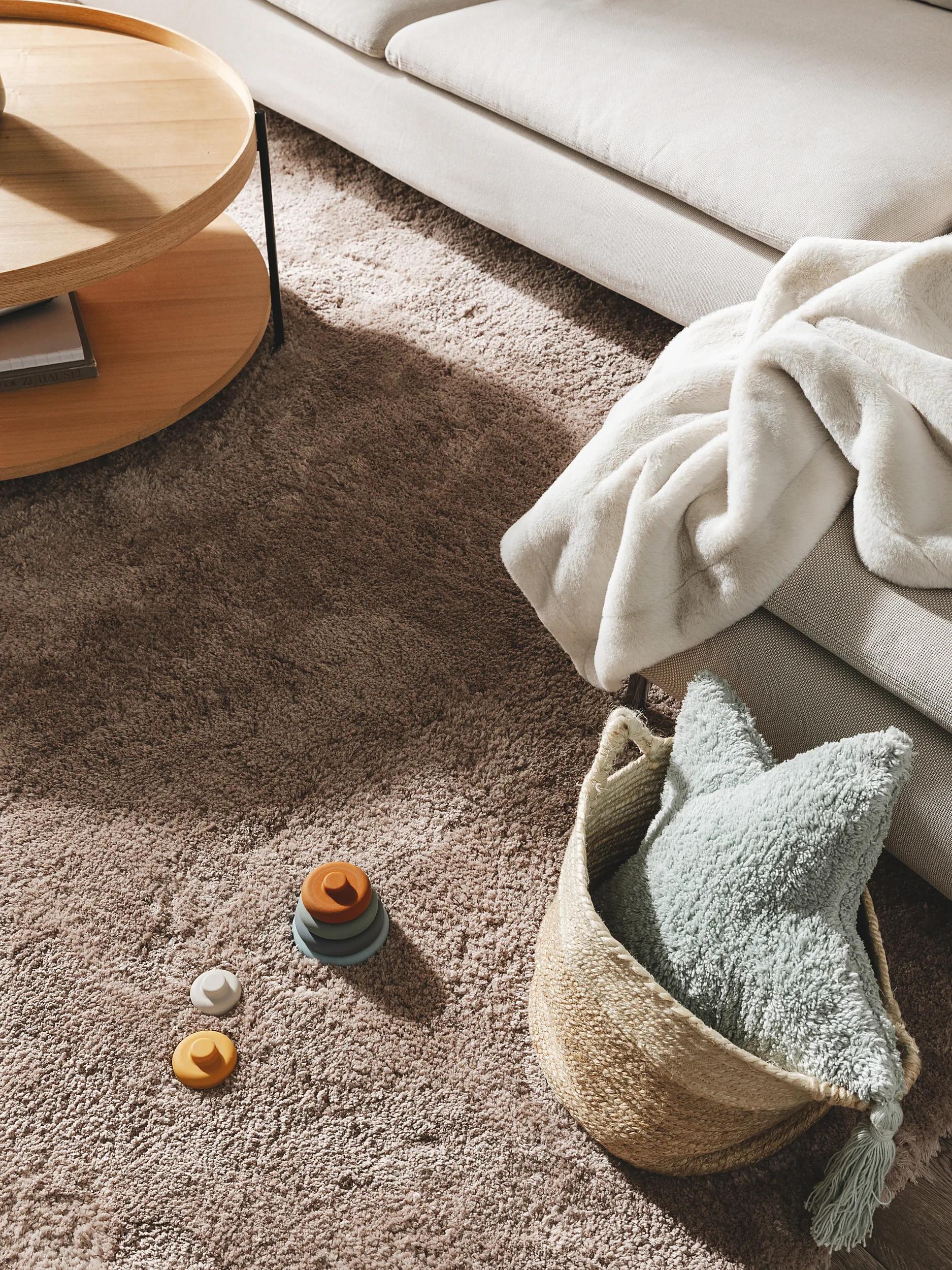 Tapis shaggy Taupe Nuageux