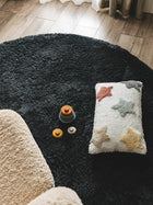 Shaggy Round Rug Cloudy Charcoal