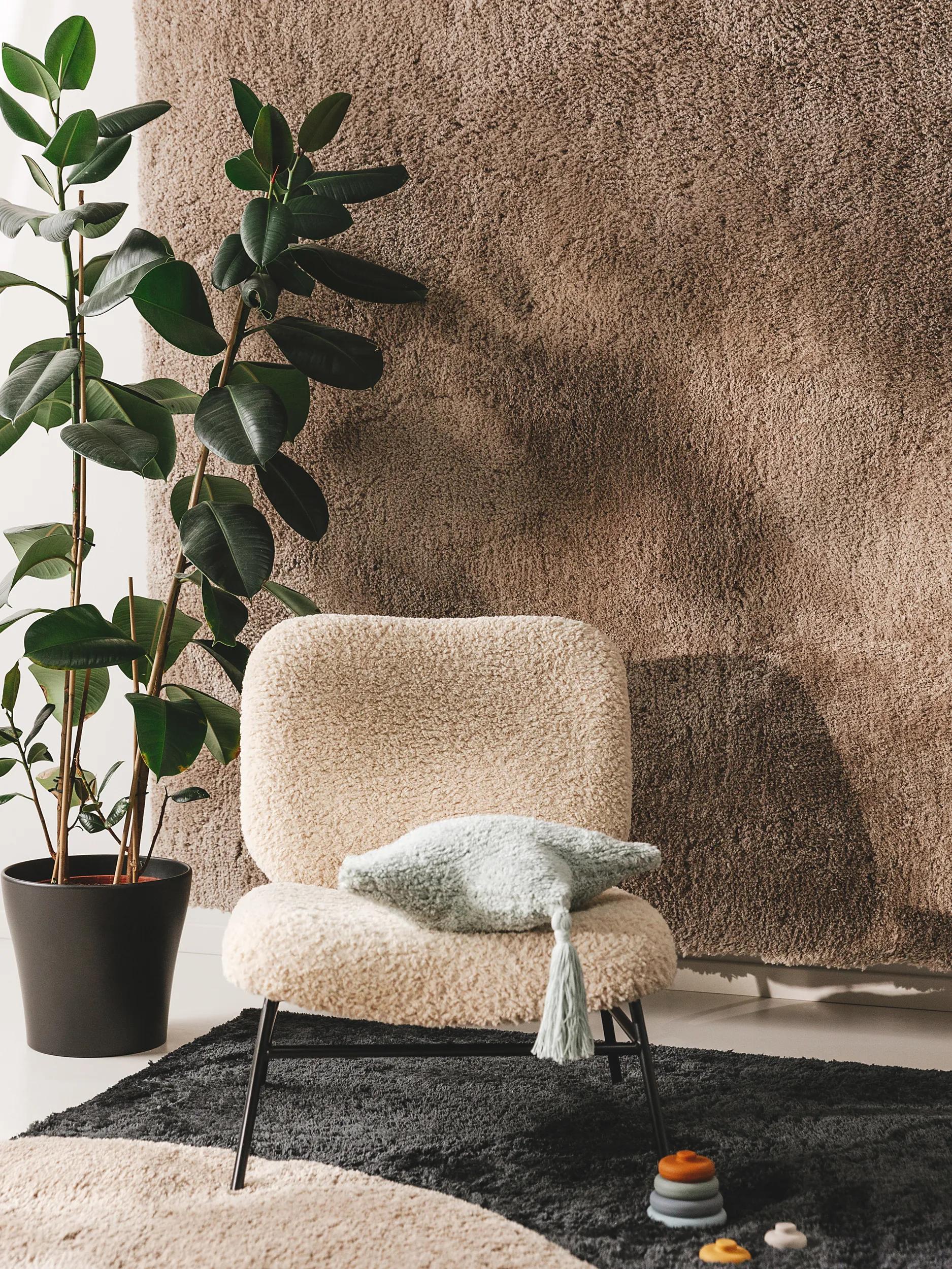 Tapis shaggy Taupe Nuageux