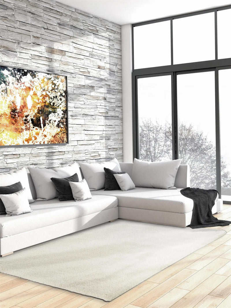 Shaggy rug Cosy White