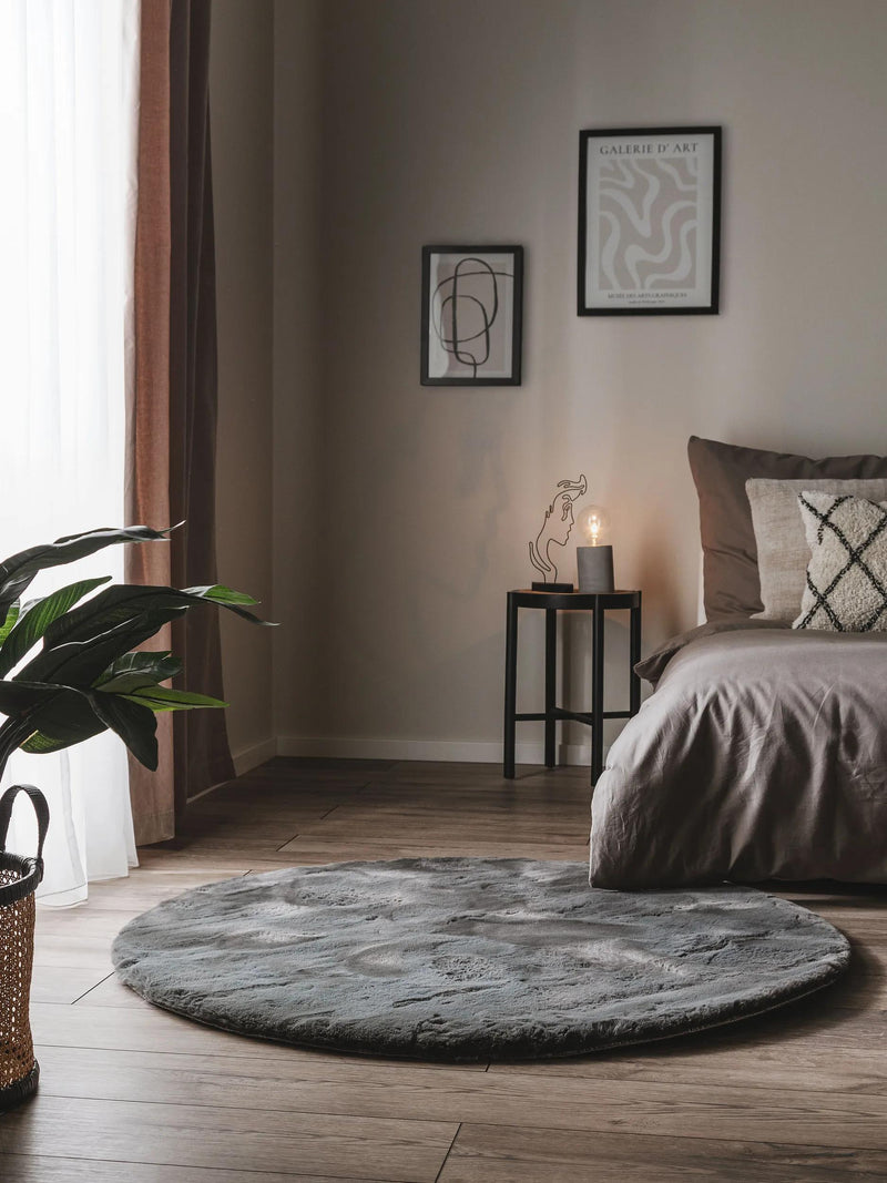 Fur Rug Dave Charcoal