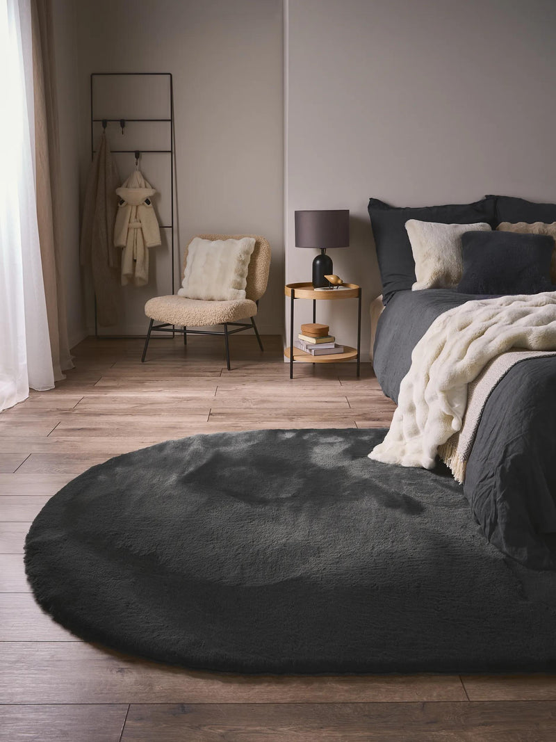 Faux Fur Rug Dave Charcoal