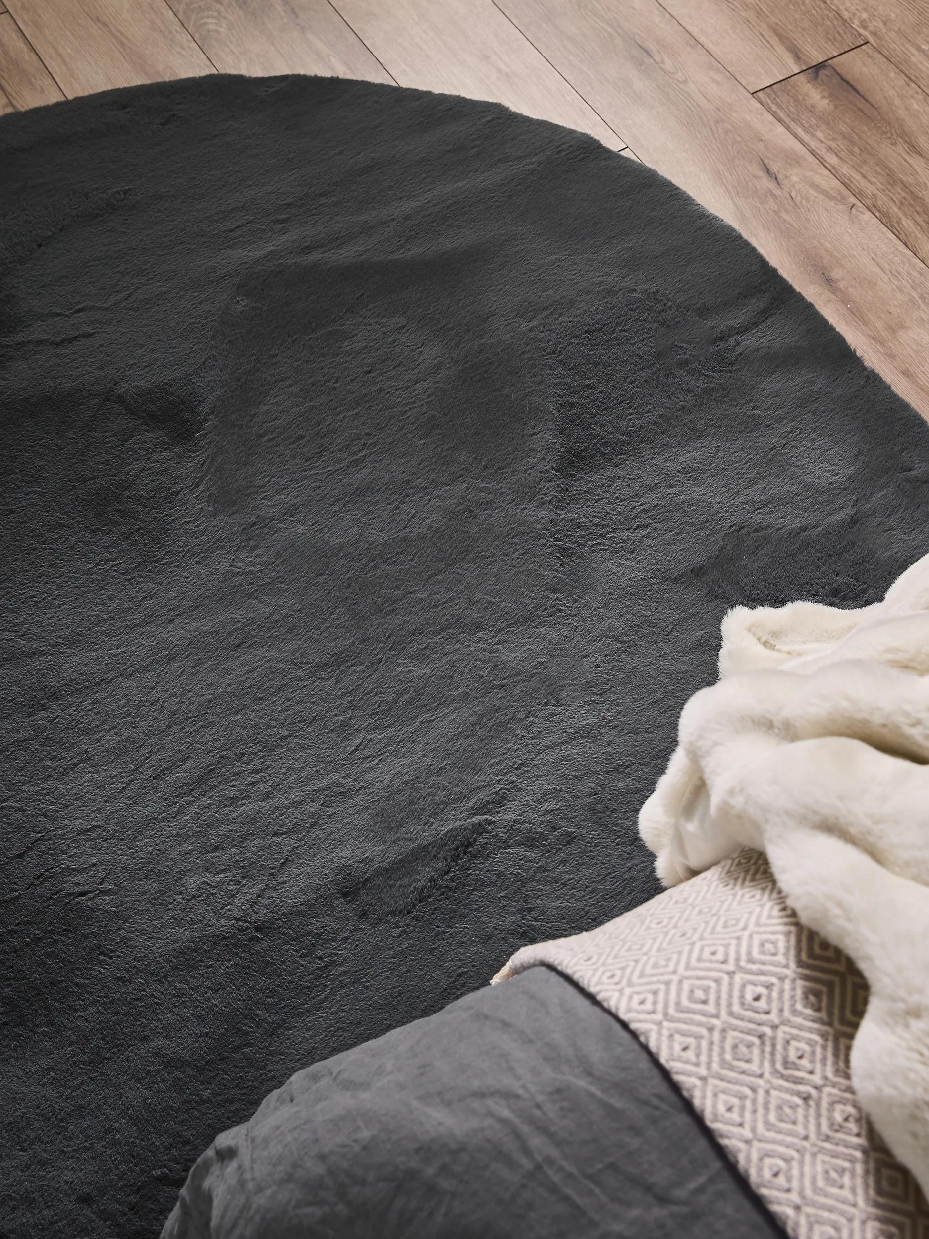 Faux Fur Rug Dave Charcoal