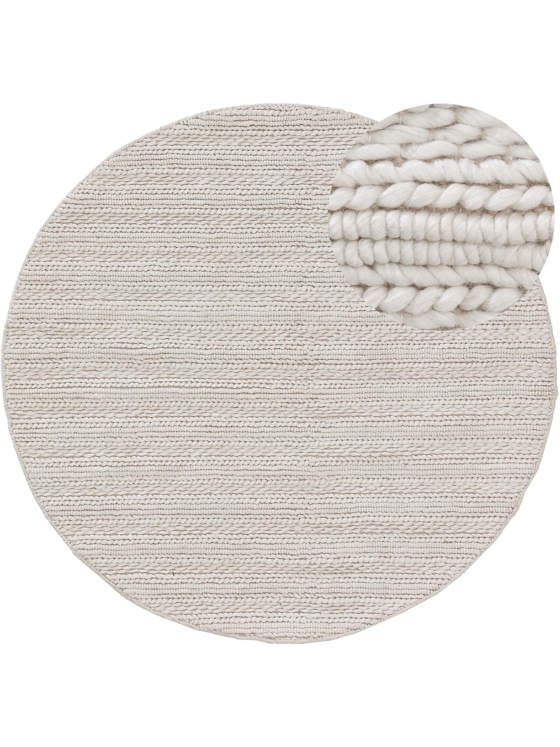 Round Wool Rug Dina Cream