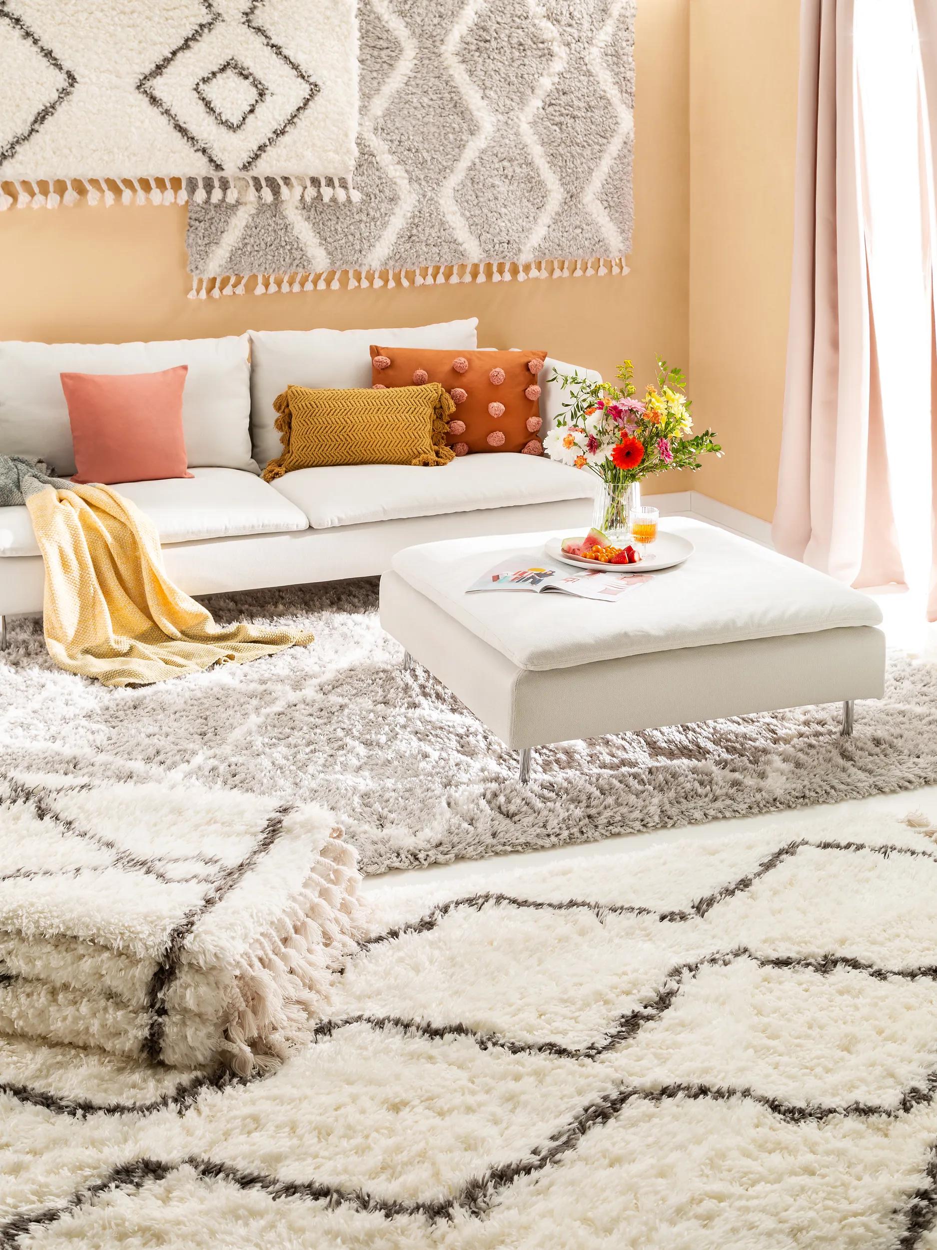 Shaggy rug Ebba Beige