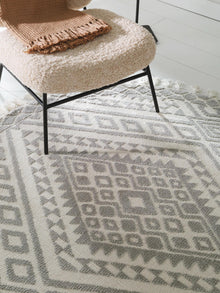 Round Rug Elias Grey