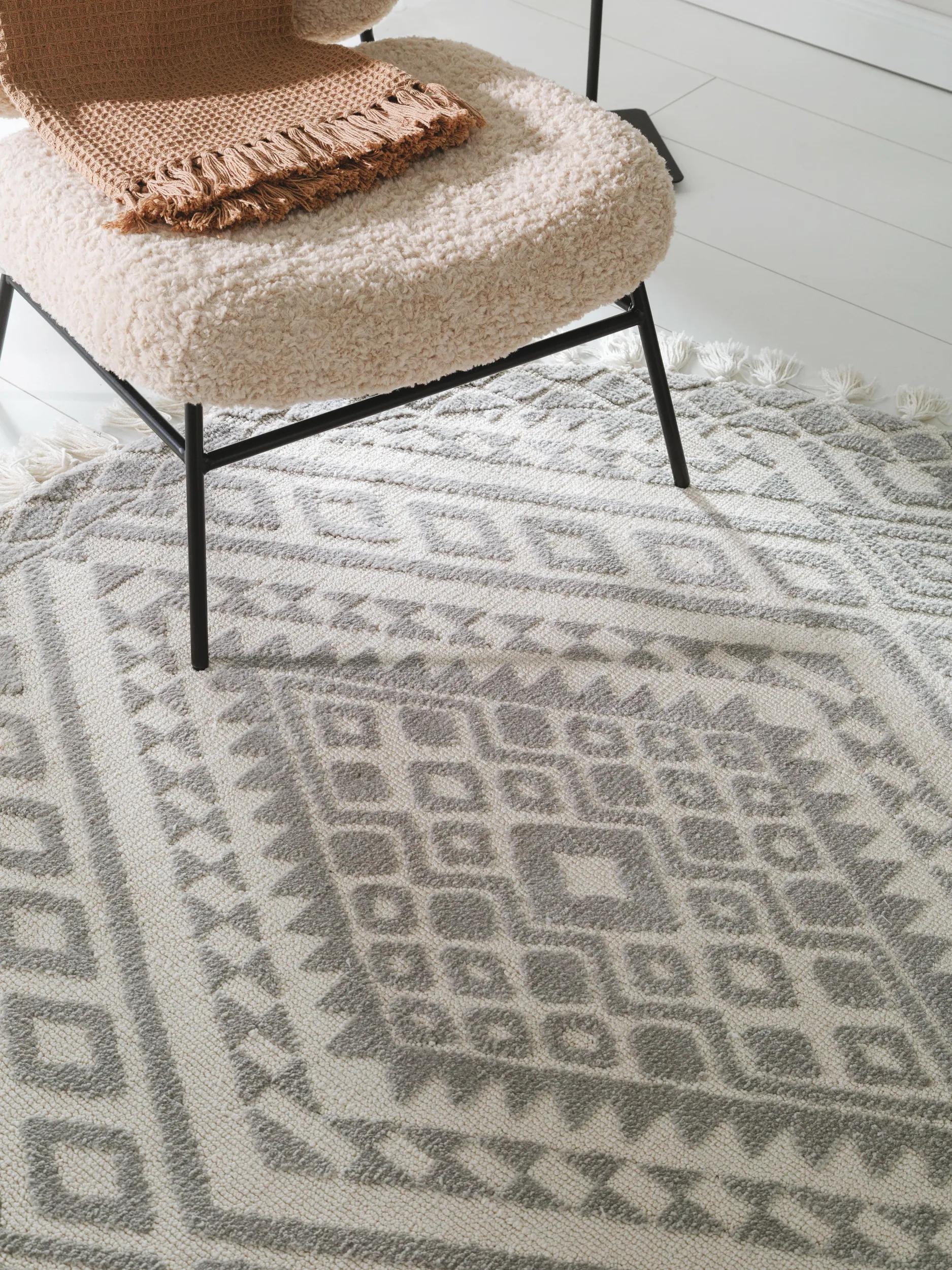 Round Rug Elias Grey