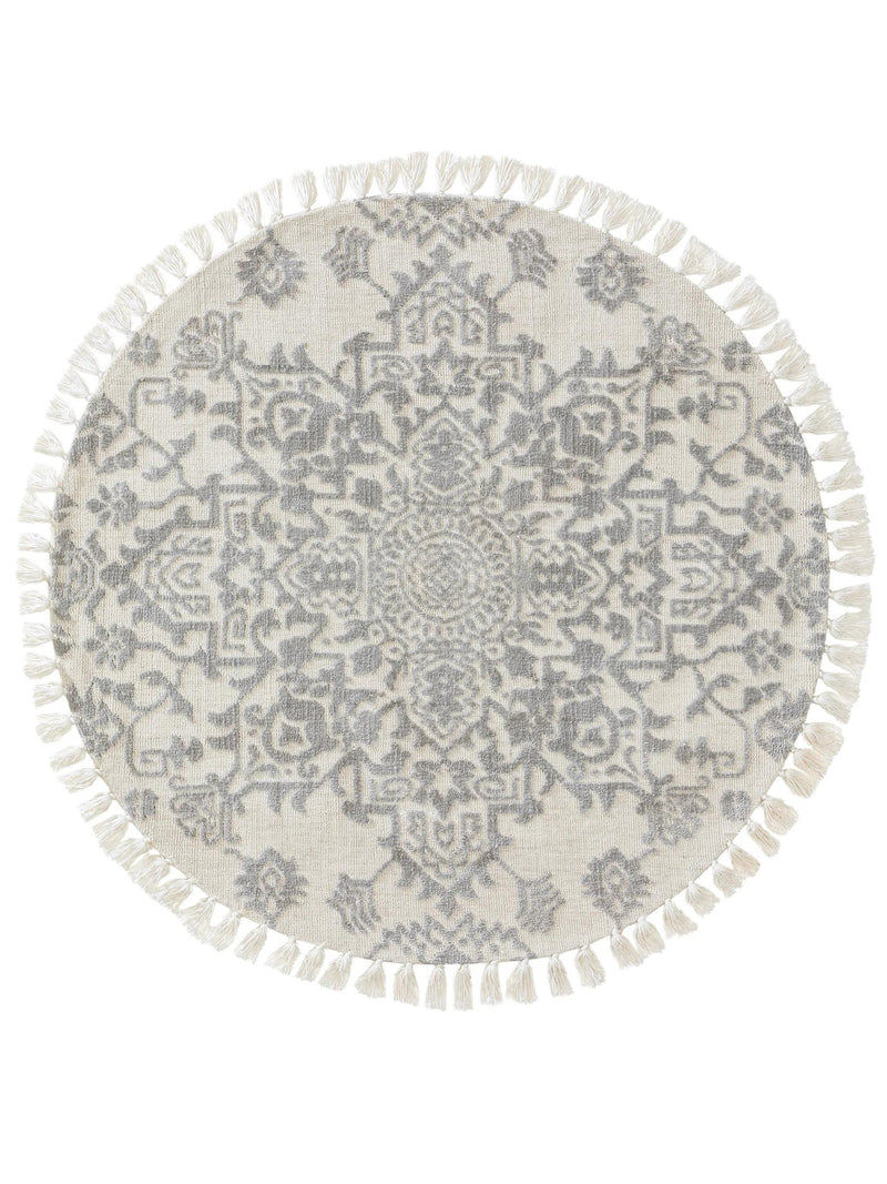 Round Rug Elias Grey