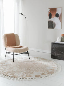 Round Rug Elias Beige