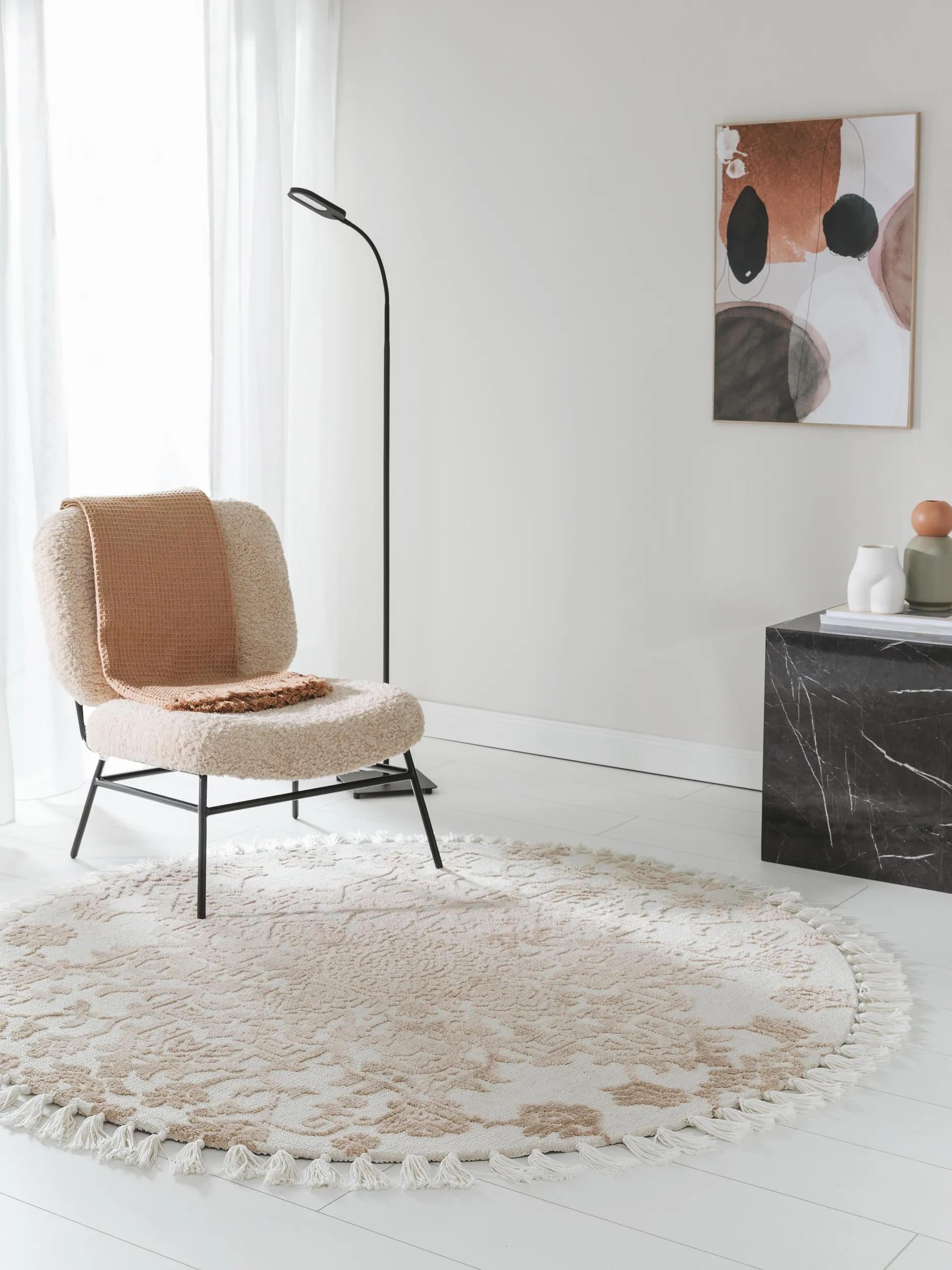 Round Rug Elias Beige