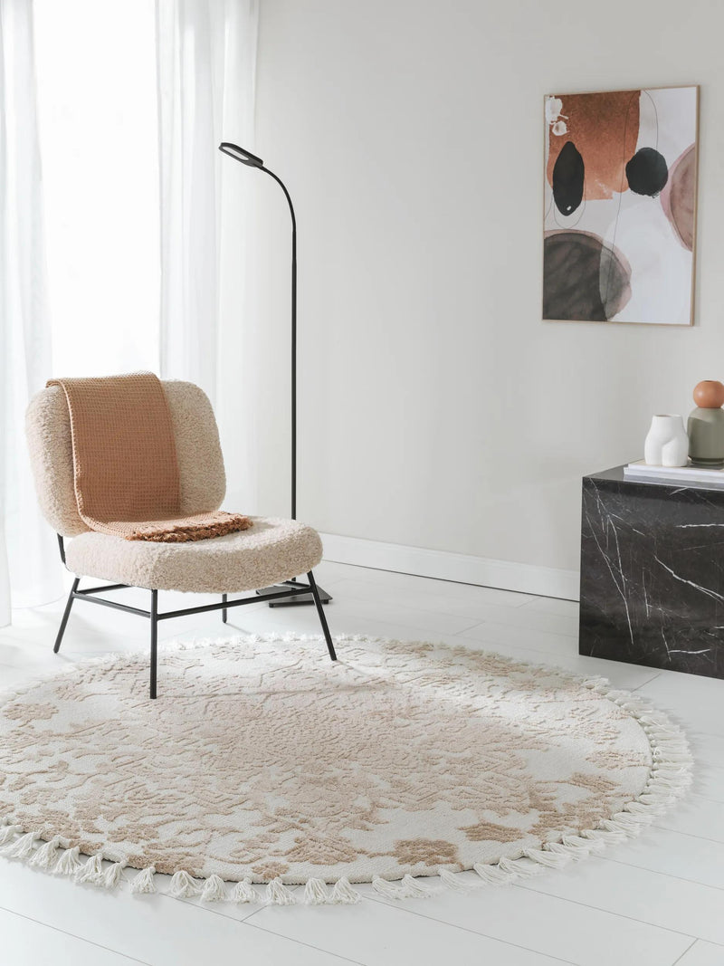 Round Rug Elias Beige