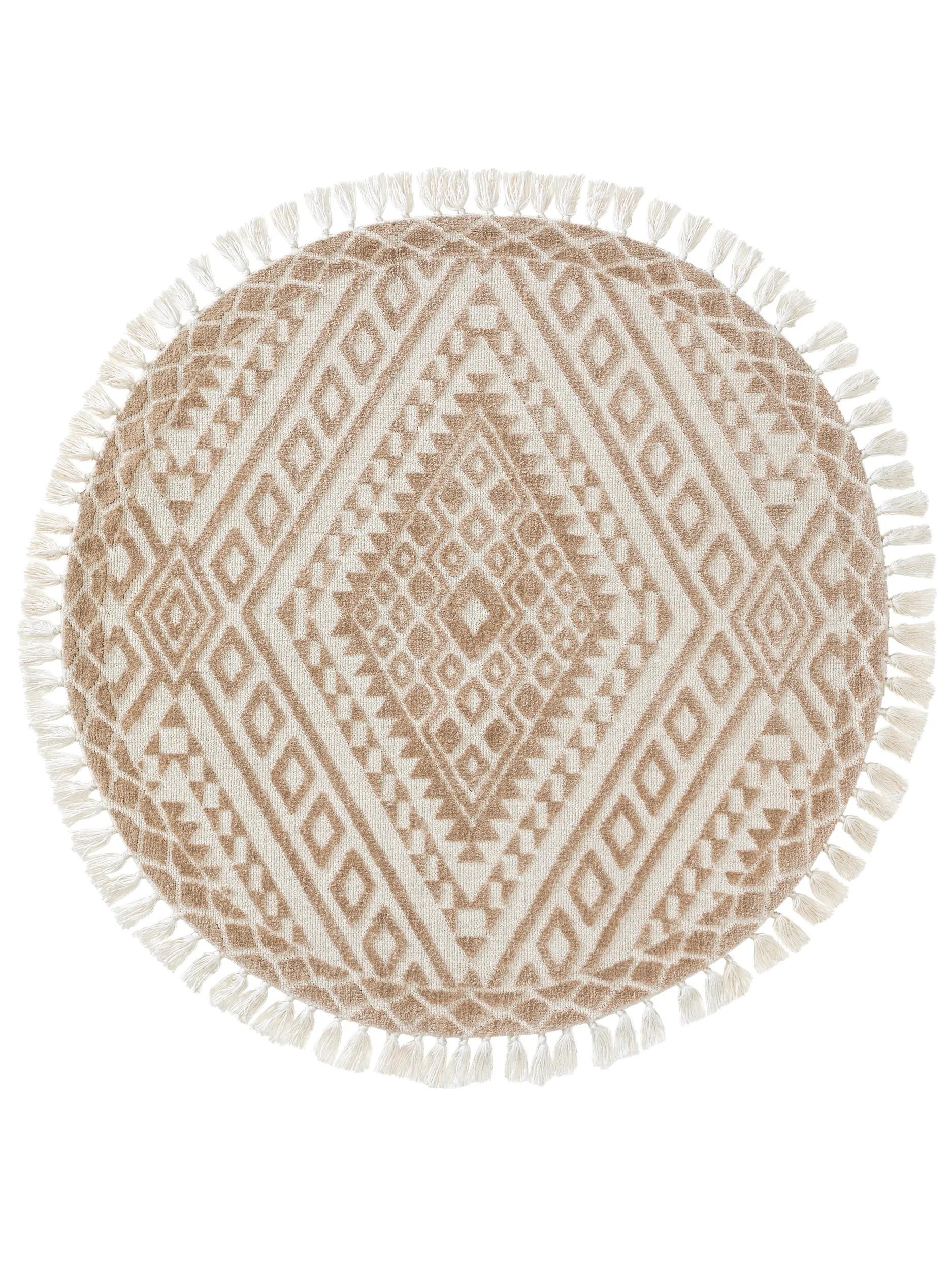 Round Rug Elias Beige