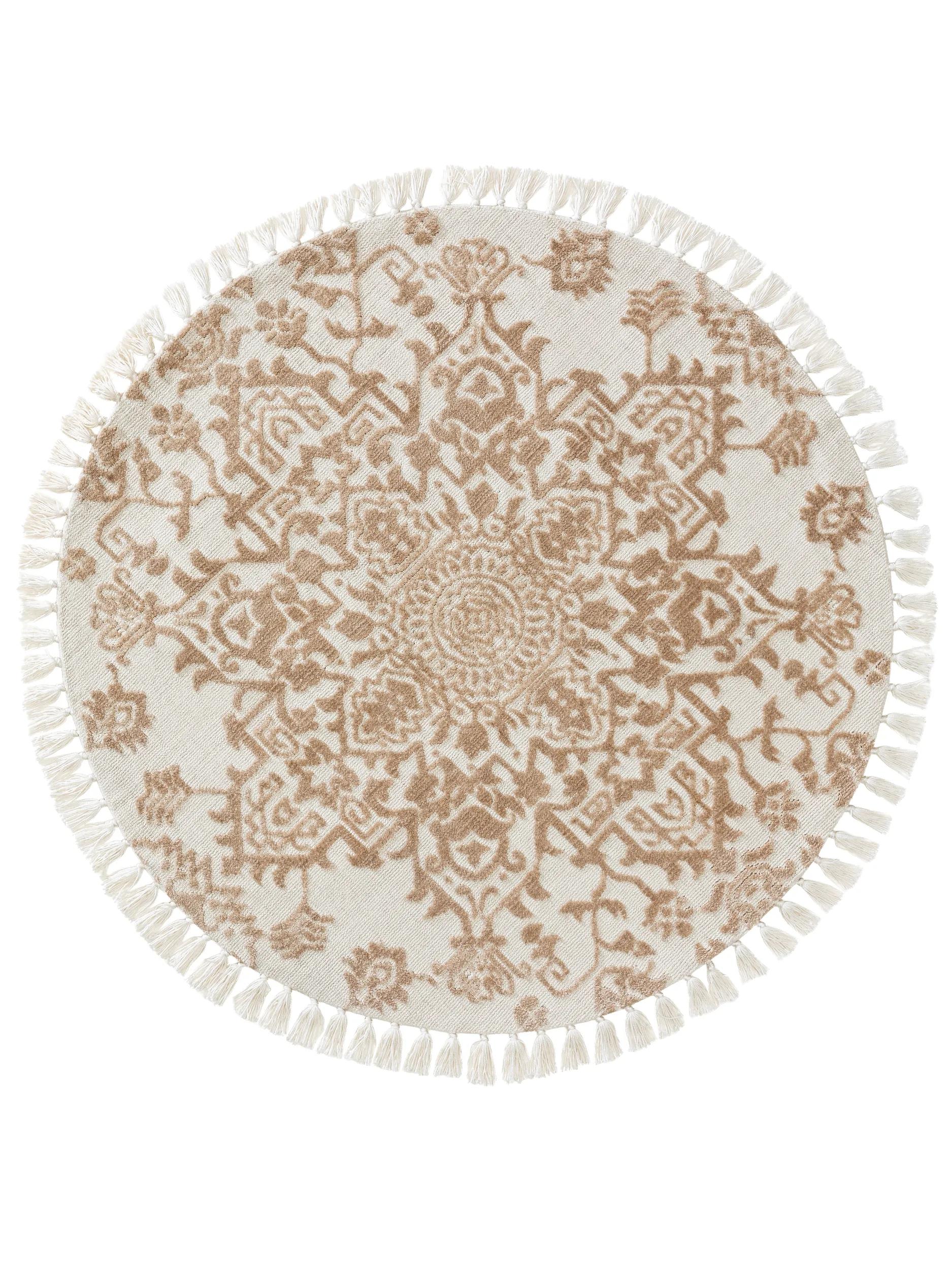 Round Rug Elias Beige