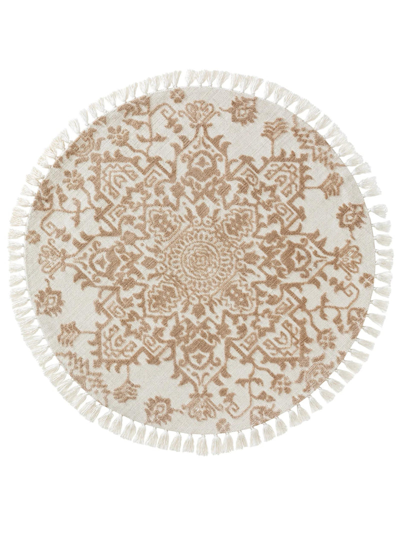 Round Rug Elias Beige