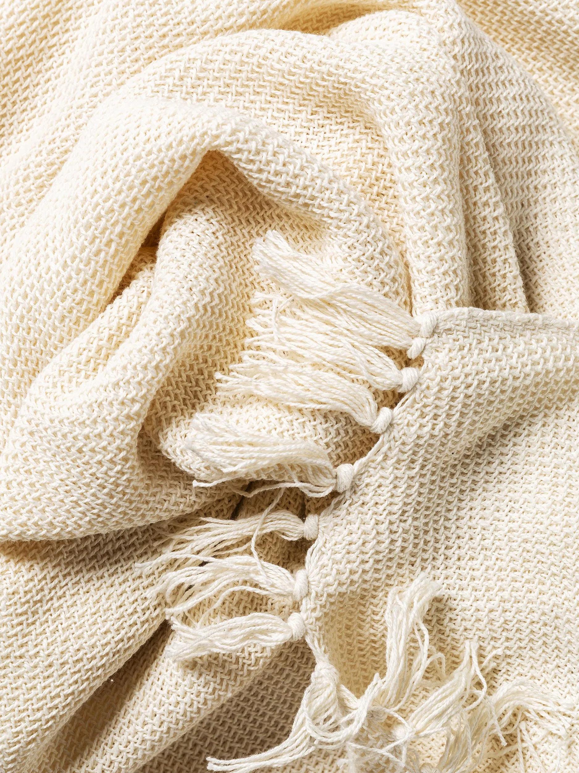 Cotton blanket Ezra Ivory