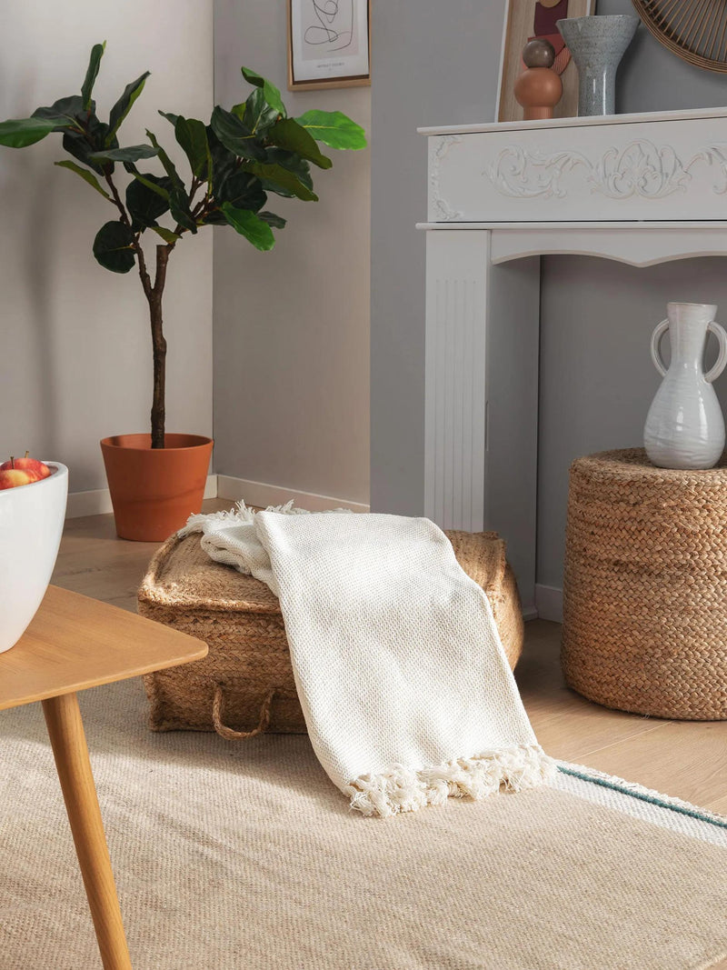 Cotton blanket Ezra Ivory