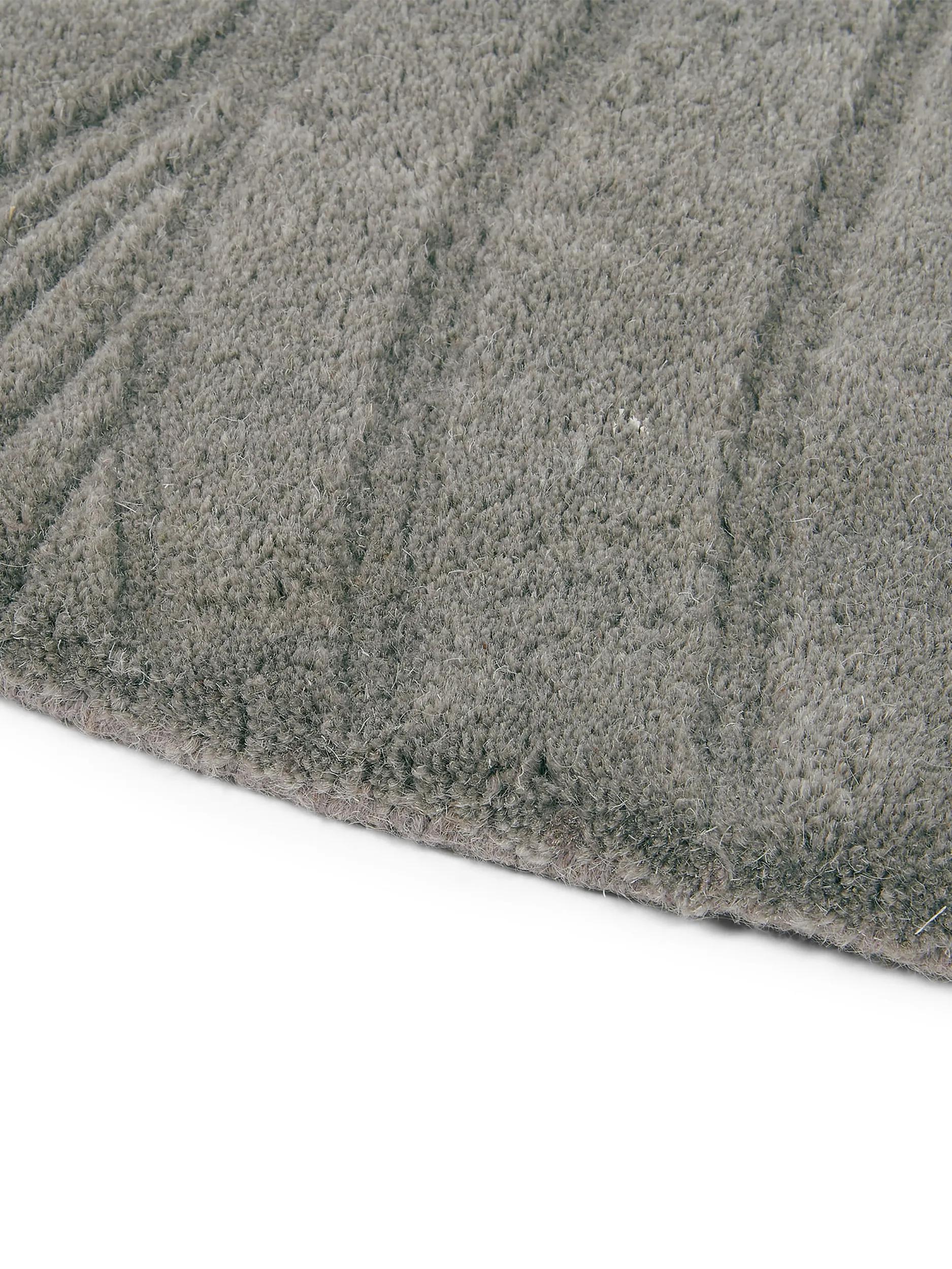 Round Wool Rug Folia Grey