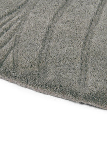 Round Wool Rug Folia Grey