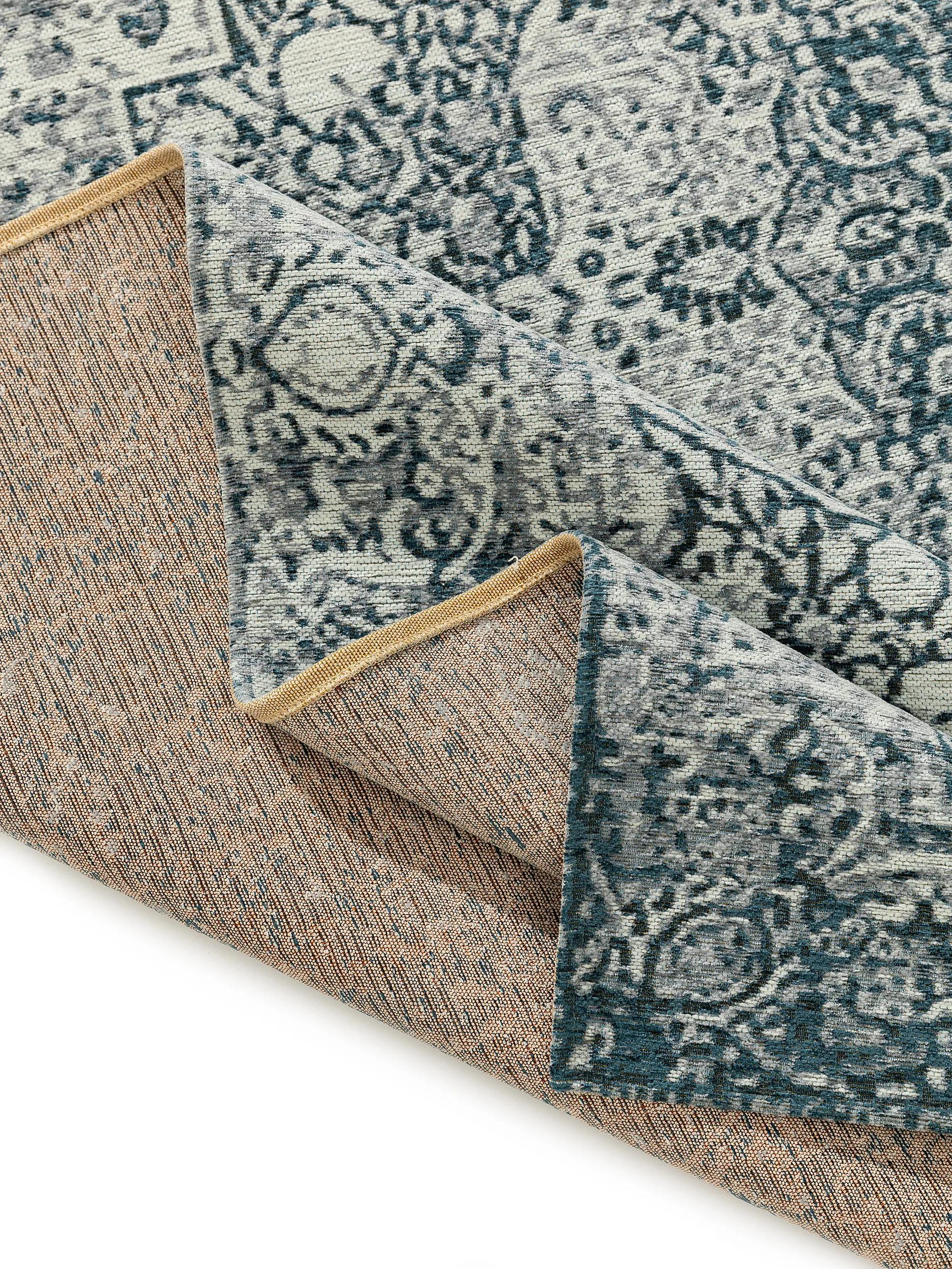 Alfombra de tejido plano Frencie azul