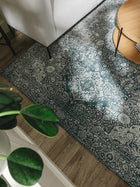 Alfombra de tejido plano Frencie azul