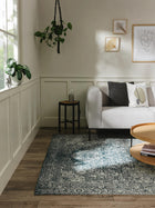 Alfombra de tejido plano Frencie azul