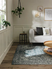 Alfombra de tejido plano Frencie azul