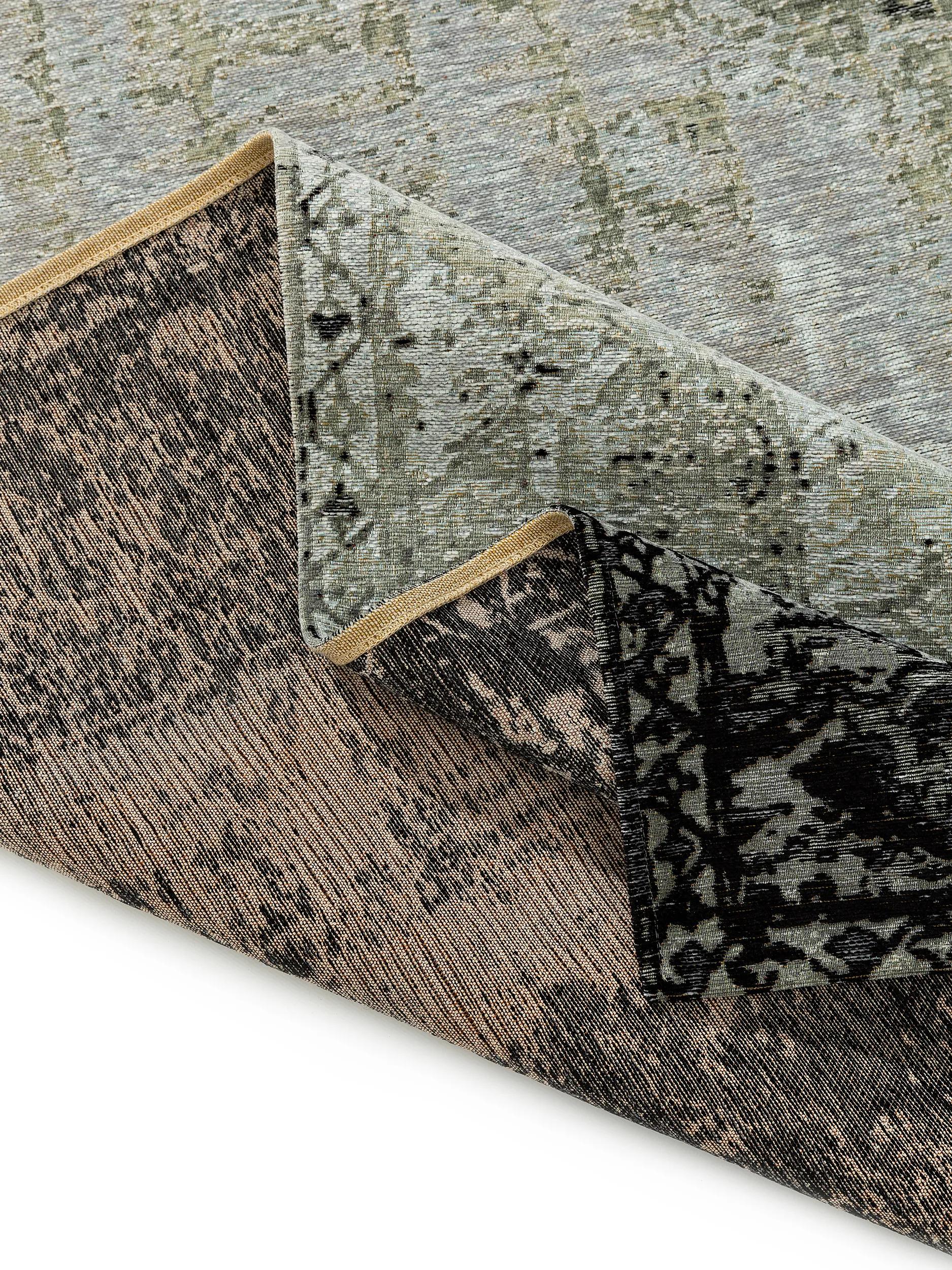Tapis à tissage plat Frencie Noir/Gris