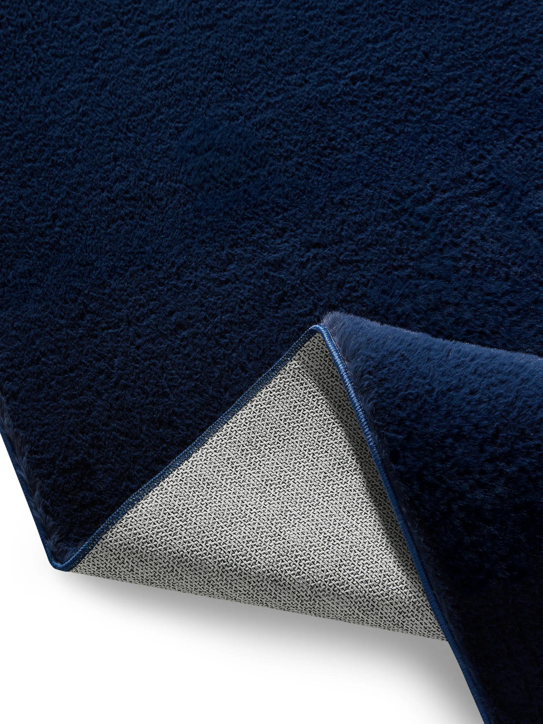 Faux Fur Rug Furry Dark Blue