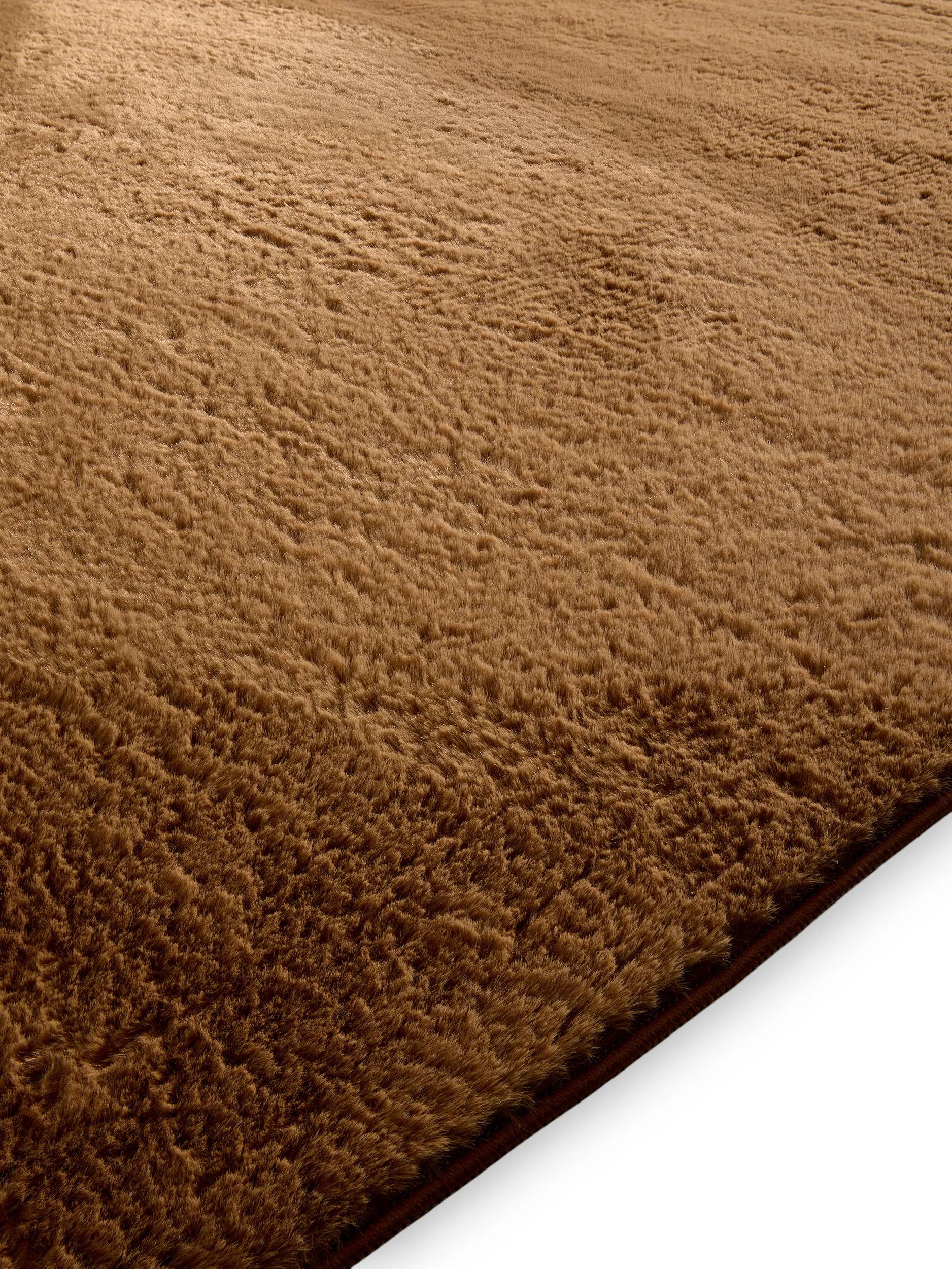 Faux Fur Rug Furry Light Brown