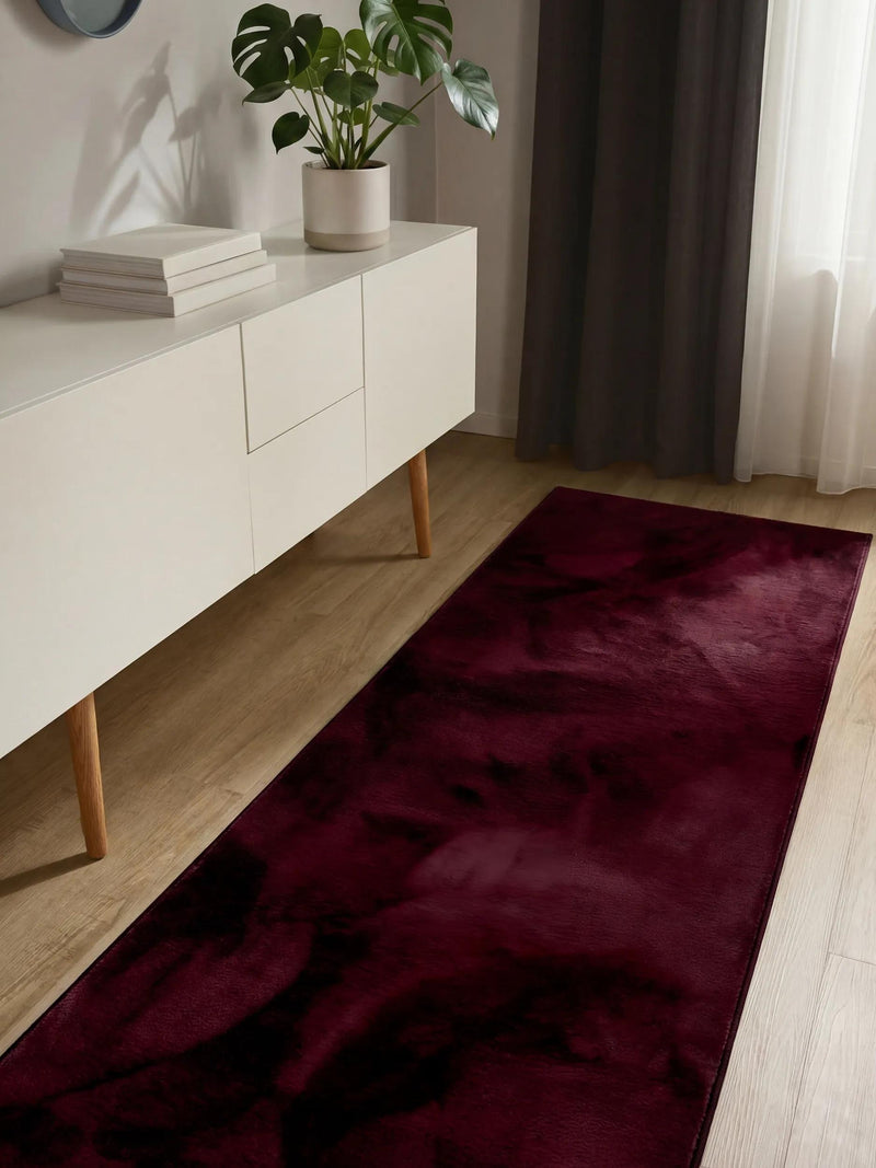 Faux Fur Rug Furry Bordeaux