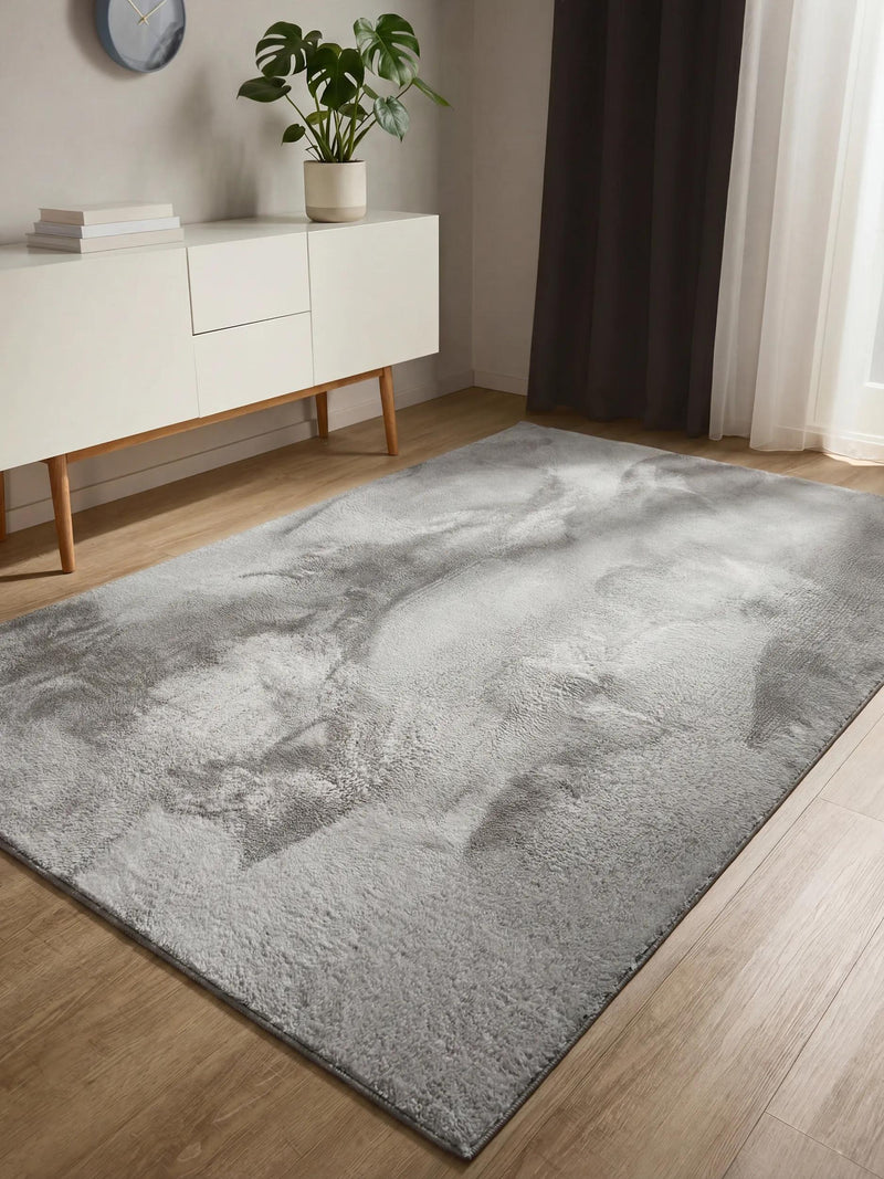 Faux Fur Rug Furry Light Grey