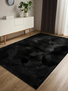 Faux Fur Rug Furry Black
