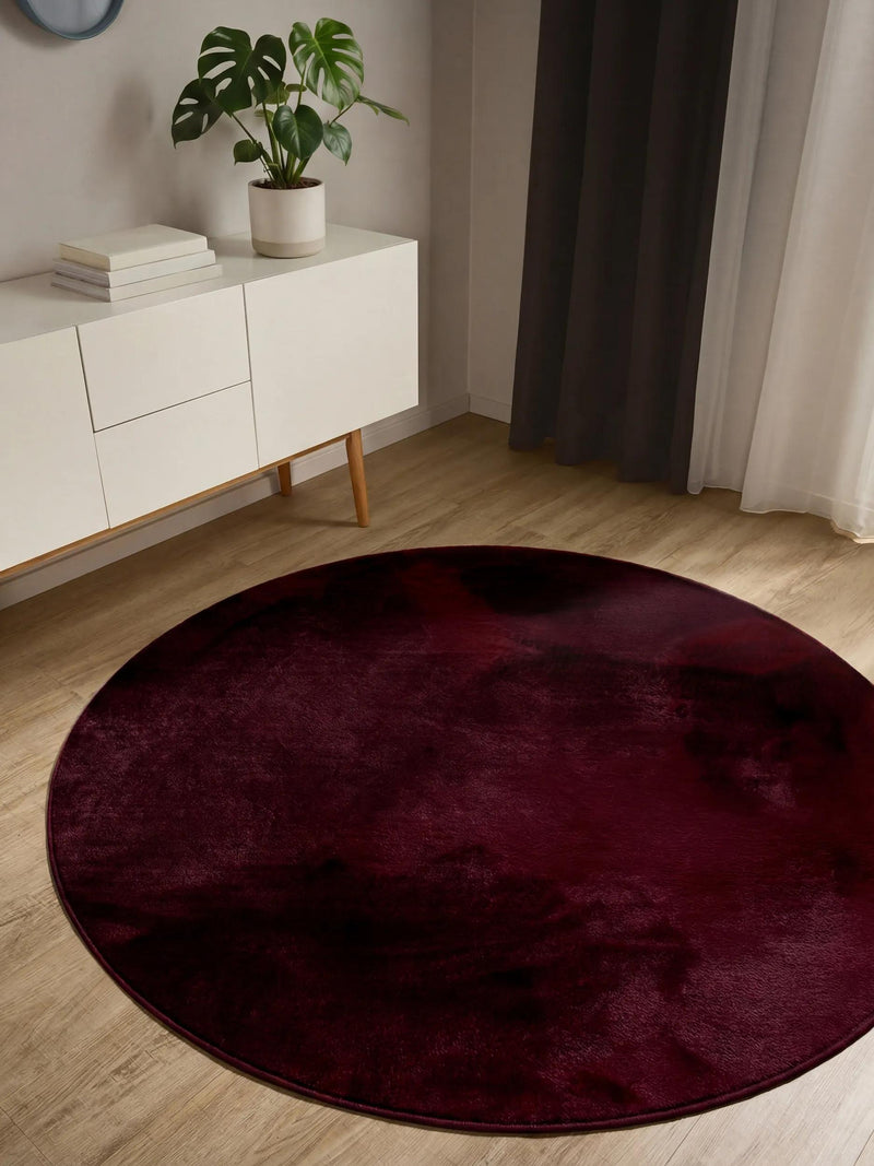 Faux Fur Rug Furry Bordeaux