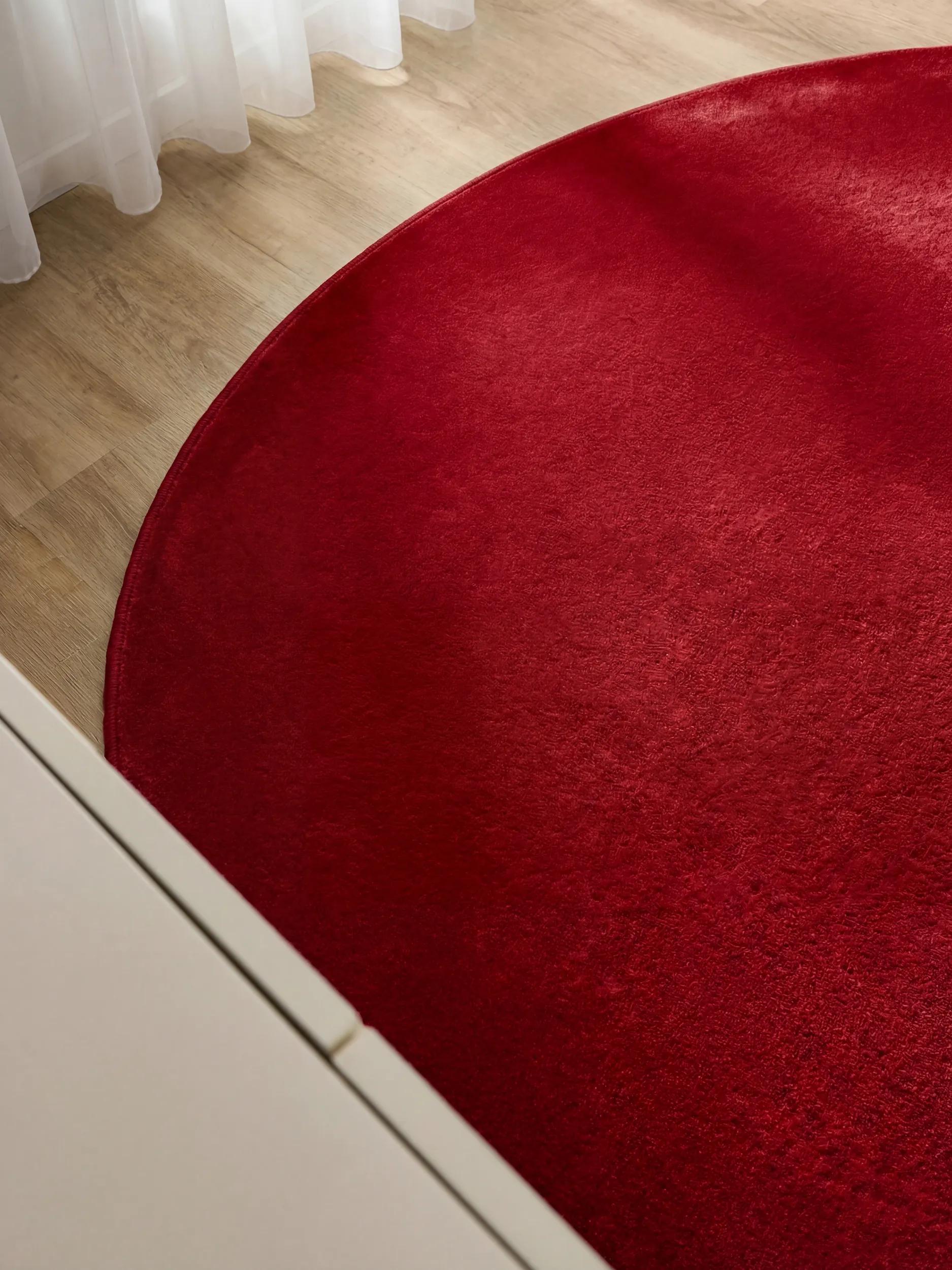 Faux Fur Rug Furry Red