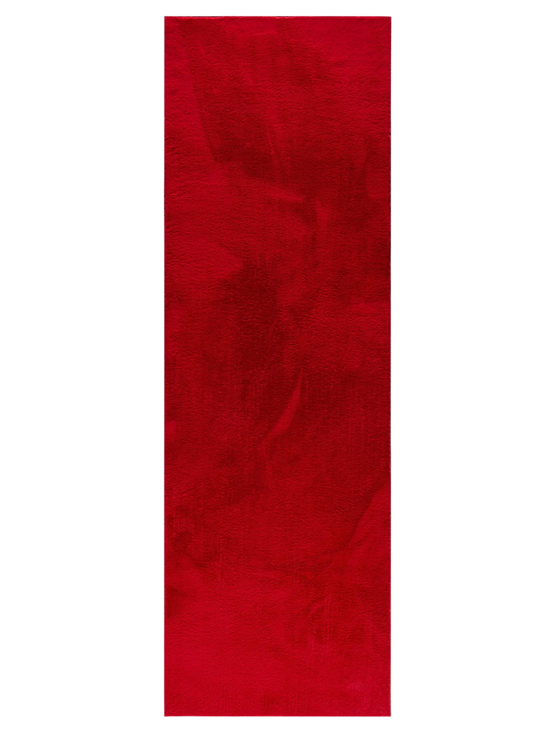 Faux Fur Rug Furry Red