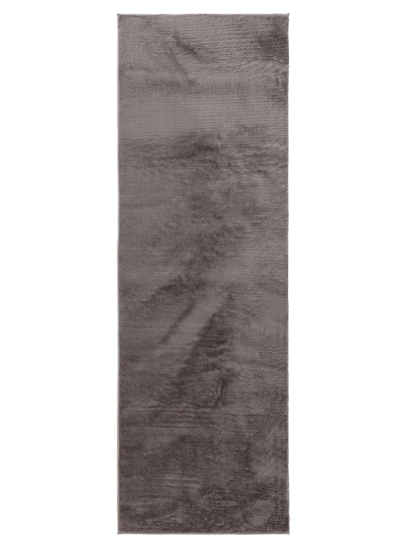 Tapis en fourrure gris poilu