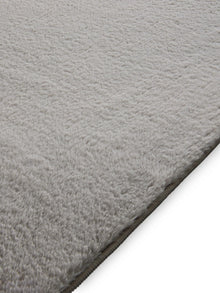 Faux Fur Rug Furry Light Grey