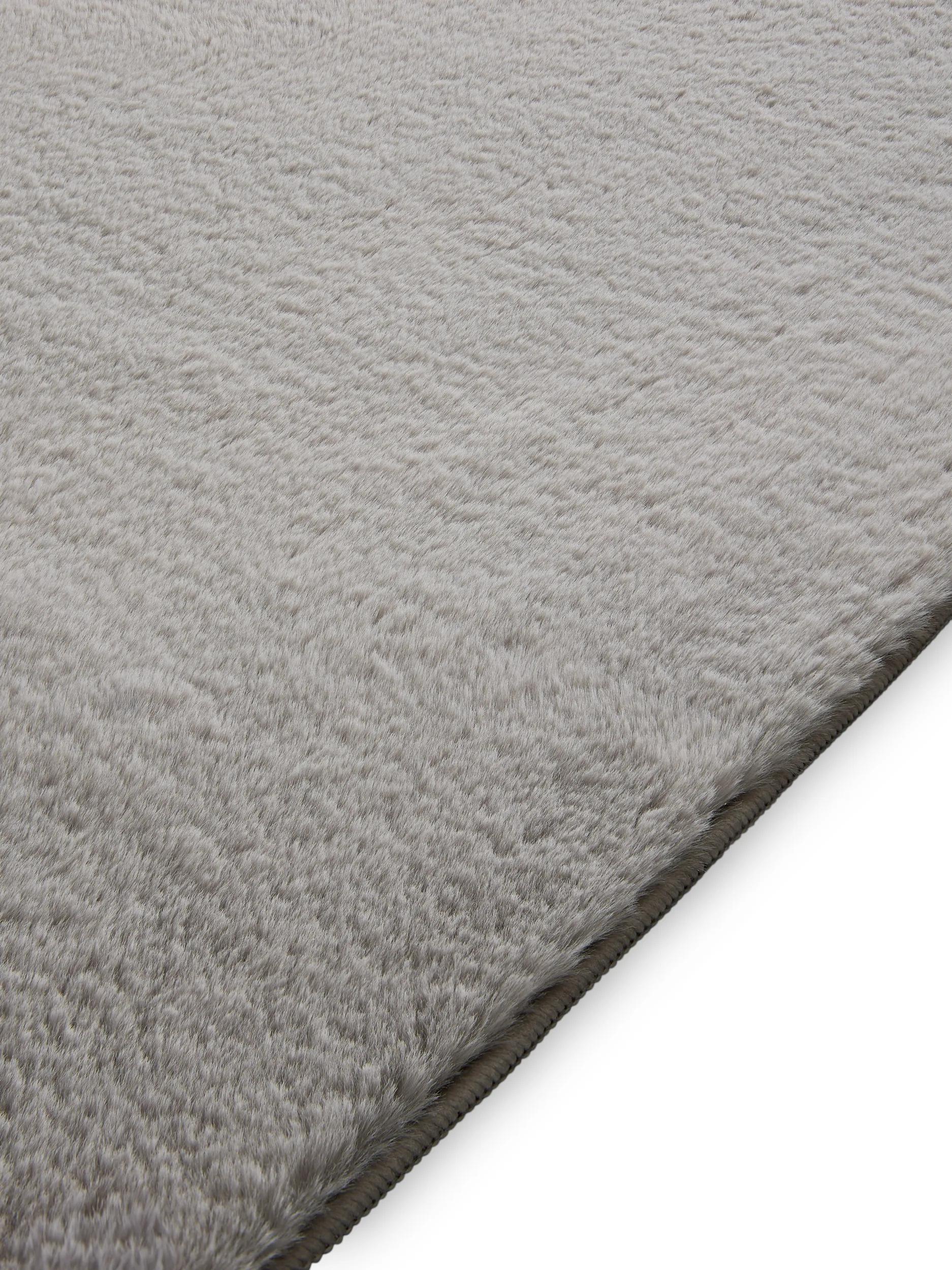 Faux Fur Rug Furry Light Grey